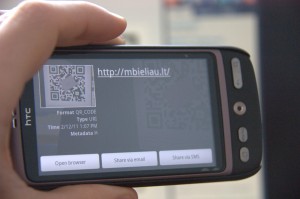 QR code scanned with HTC Desire